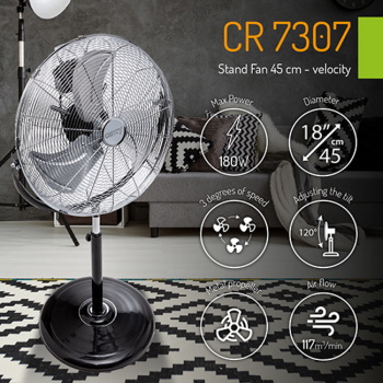 Camry stojeći hromirani ventilator CR7307-3